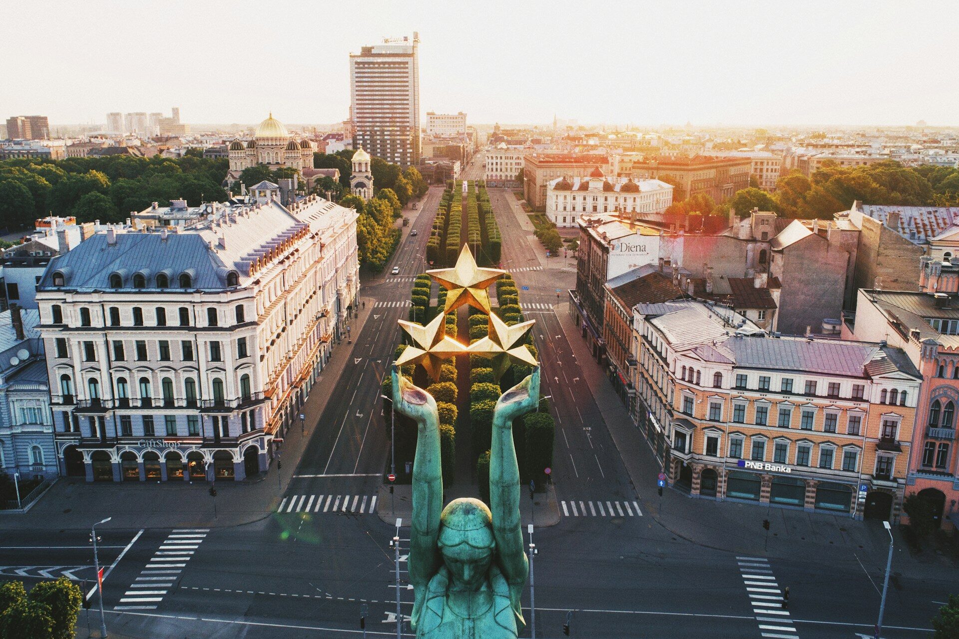 Brīvības pieminekļa laukums, Central District, Rīga, Latvia (Photo by <a href="https://unsplash.com/@ivoprod?utm_content=creditCopyText&utm_medium=referral&utm_source=unsplash">Ivars Utināns</a> on <a href="https://unsplash.com/photos/aerial-view-of-city-buildings-during-daytime-OG94t16Q68Q?utm_content=creditCopyText&utm_medium=referral&utm_source=unsplash">Unsplash</a>)